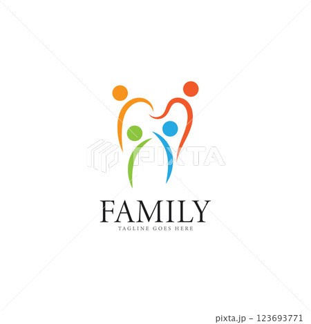 family logo vector illustration design template - vector 123693771