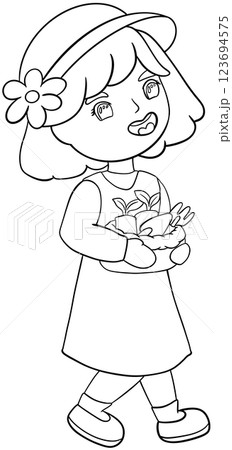 Coloring book Tree planting activity illustrated by Earth Day 123694575