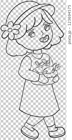 Coloring book Tree planting activity illustrated by Earth Day 123694575