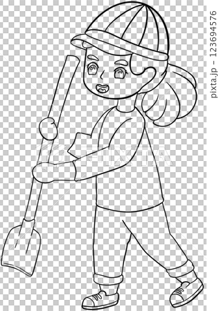 Coloring book Tree planting activity illustrated by Earth Day 123694576