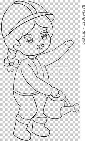 Coloring book Tree planting activity illustrated by Earth Day 123694578