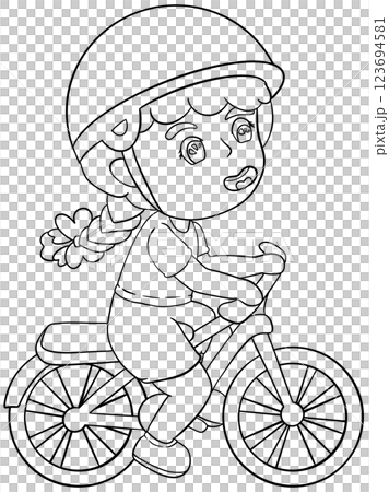 Coloring book Cycling for Eco Friendly Transport 123694581