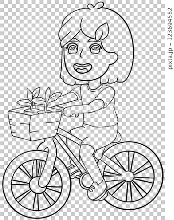 Coloring book Cycling for Eco Friendly Transport 123694582
