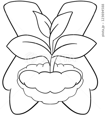 Coloring book Tree planting activity illustrated by Earth Day Coloring book Tree planting activity illustrated by Earth Day 123694588