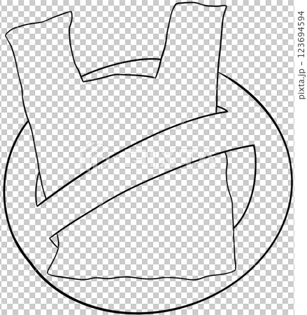 Coloring book Plastic bags with stop using symbols 123694594