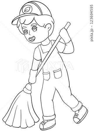 Coloring book Environmental Cleaning Activities 123694595
