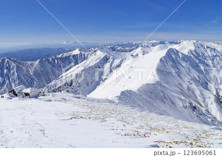 厳冬期の谷川岳・主稜線の雪景色(雪山登山) 厳冬期の谷川岳・主稜線の雪景色(雪山登山) 123695061