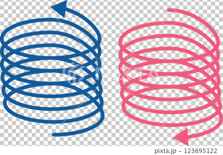 Simple spiral arrow icon material set 123695122