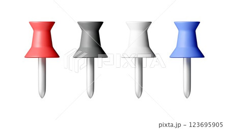 3D set of color push pins 123695905