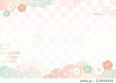 春 新春  お祝い 和柄 背景	 123695938