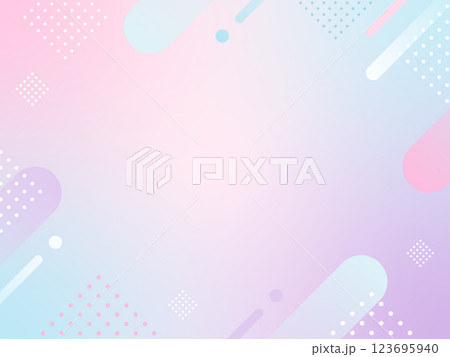 春　ピンク　水色　ポップ 　グラデーション背景	 123695940