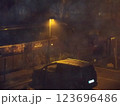 オルレアンの夜の街の雪模様 123696486