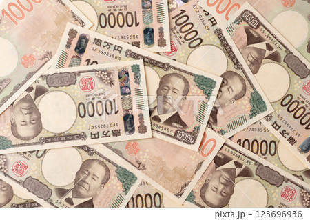 お金　一万円札　ばらまき 123696936