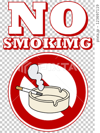 貼り紙看板イラストー禁煙No Smokingー 貼り紙看板イラストー禁煙No Smokingー 123697119