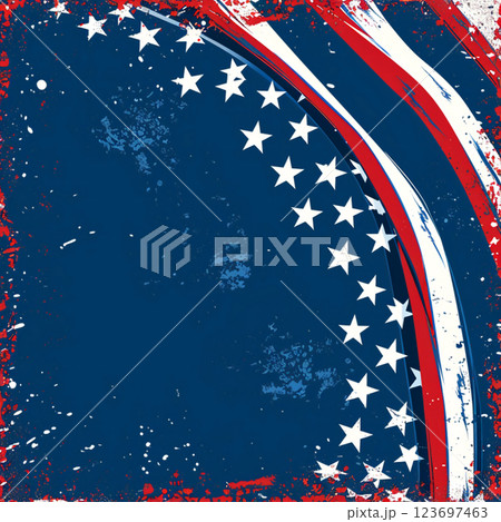 blue background with USA flag for veterans day. Wallpaper for design with lettering top view 123697463