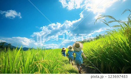 夏の田舎の風景 夏の田舎の風景 123697483