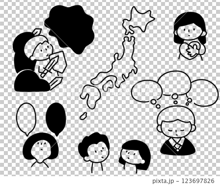 Illustrations that can be used to illustrate politics, social issues, etc. 123697826