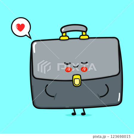 Loving Briefcase Character. Adorable Office Bag with a Heart 123698015