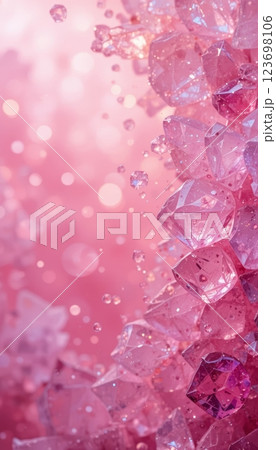 Sparkling Pink Crystals and Colorful Gemstones Sparkling Pink Crystals and Colorful Gemstones 123698106