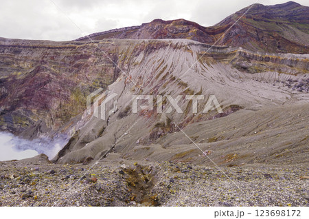阿蘇山の噴火口 123698172