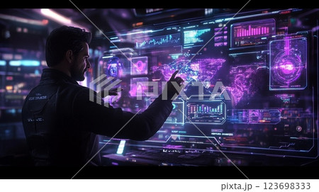 サイバーデジタルのネットワークイメージ 123698333