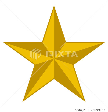 golden star shape symbol, vector illustration of five pointed star 123699153