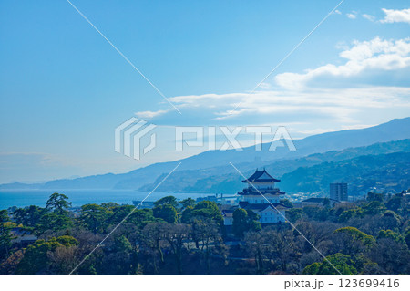 ミナカ小田原　屋上より小田原城を望む 123699416