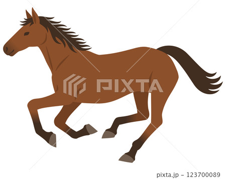 走る馬のイラスト 123700089