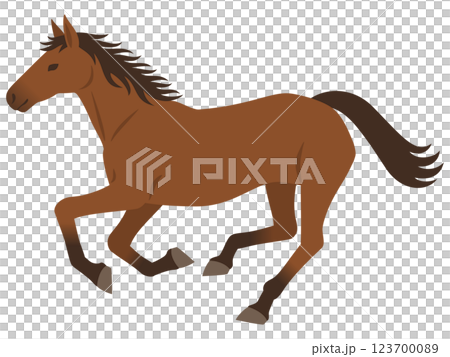 走る馬のイラスト 123700089