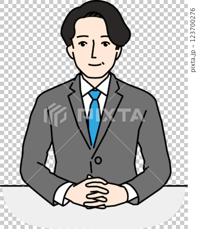 Middle-aged man in a suit facing forward 123700276
