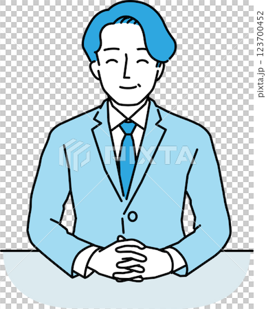 穿著西裝的中年男子麵帶微笑 123700452