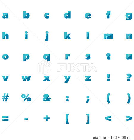 斜めバイカラーのアルファベット小文字 斜めバイカラーのアルファベット小文字 123700852