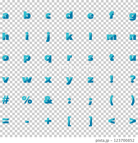 斜めバイカラーのアルファベット小文字 斜めバイカラーのアルファベット小文字 123700852
