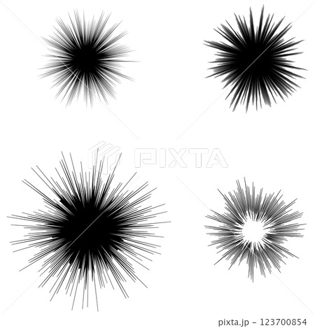 4種の黒の集中線 4種の黒の集中線 123700854