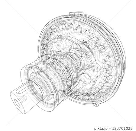 Wave Reducer. Vector illustration, 3d render Wave Reducer. Vector illustration, 3d render 123701029