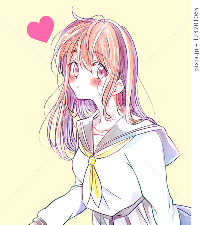 女子学生　冬服　恋　漫画絵 123701065