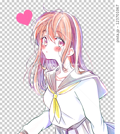 女學生,冬裝,愛,卡通插畫 123701067