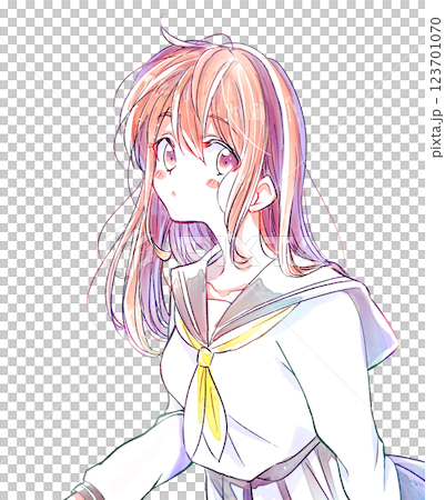 Sailor suit female student, winter clothes, cartoon illustration Sailor suit female student, winter clothes, cartoon illustration 123701070