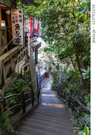 江の島　奥津宮から岩屋（第一岩屋）への石段 123701210