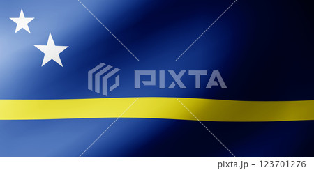 Waving flag of Curacao. National flag of Curacao background 123701276