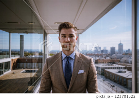 portrait of confident businessman outdoors 123701322