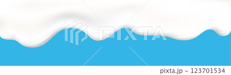 Yogurt wave realistic 3d texture, dripping cream. 123701534