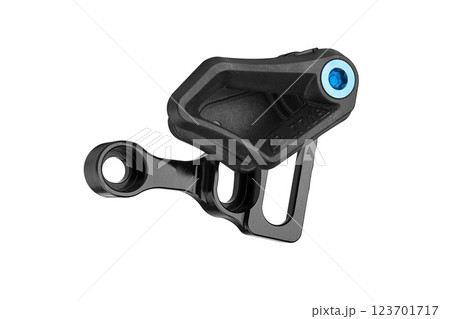 Chain guide bicycle part designed for oval bicycle chainrings isolated on white background Chain guide bicycle part designed for oval bicycle chainrings isolated on white background 123701717