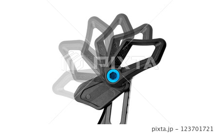 Chain guide bicycle part designed for oval bicycle chainrings isolated on white background 123701721
