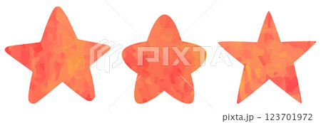 赤色の星のイラストセット ベクター素材 123701972