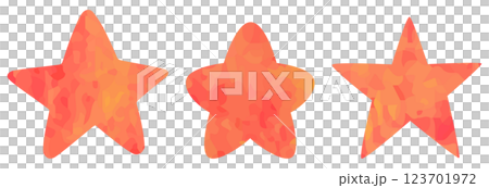 赤色の星のイラストセット ベクター素材 123701972