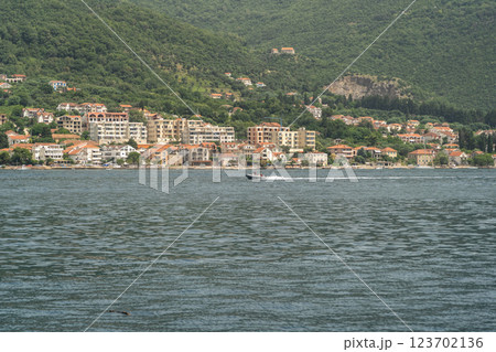 Bay of Kotor also known as the Boka views, popular Balkan coastline 123702136