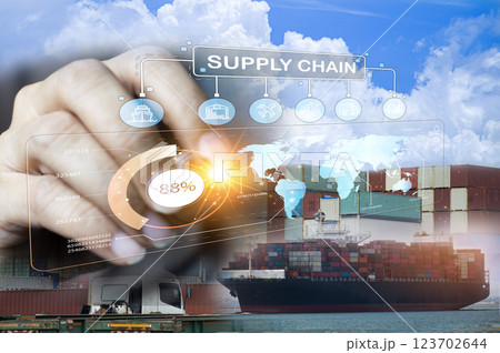 International Freight Transport Technology Concept International Freight Transport Technology Concept 123702644