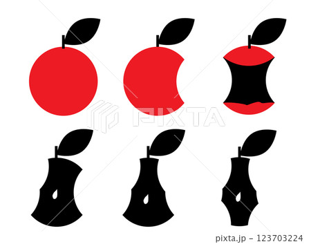 Dried Apple Core Icon, Organic Biodegradable Garbage Symbol, Fruits Compote Ingredient 123703224