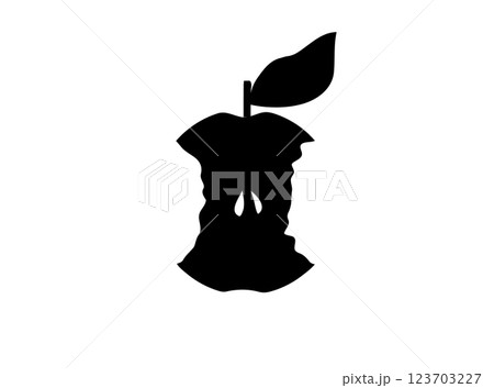 Dried Apple Core Icon, Organic Biodegradable Garbage Symbol, Fruits Compote Ingredient 123703227